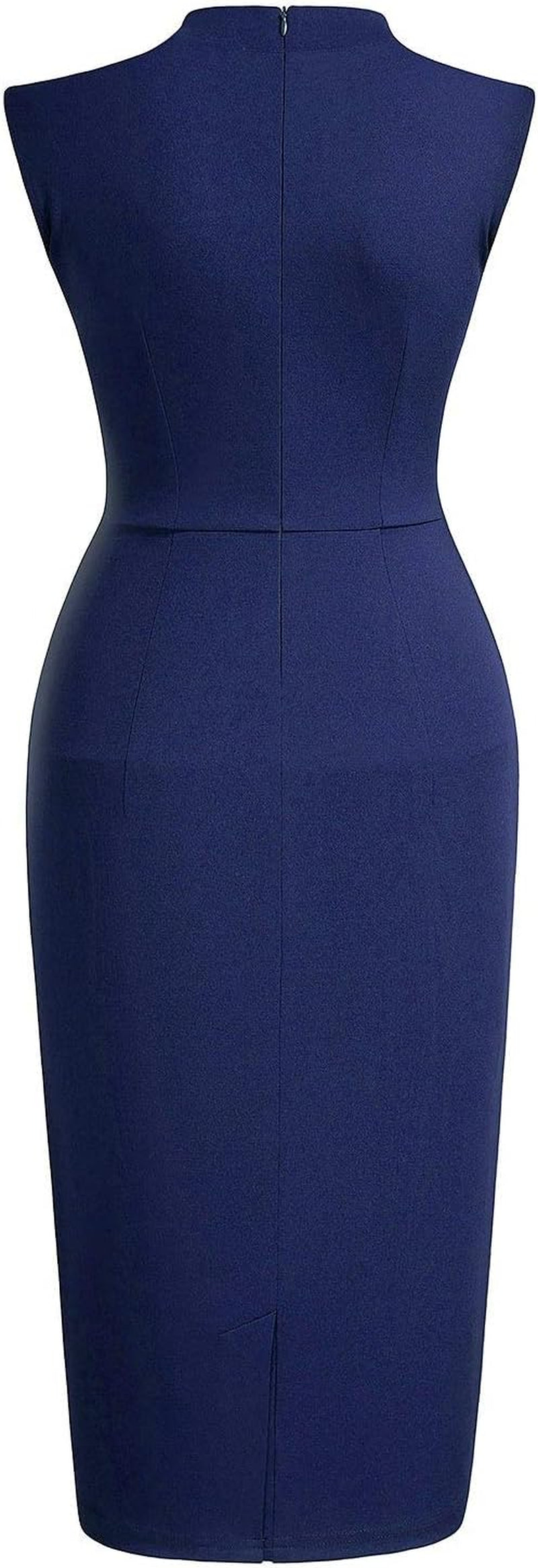 Miusol Women'S Retro 1950S Style Half Collar Ruffle Cocktail Pencil Dress