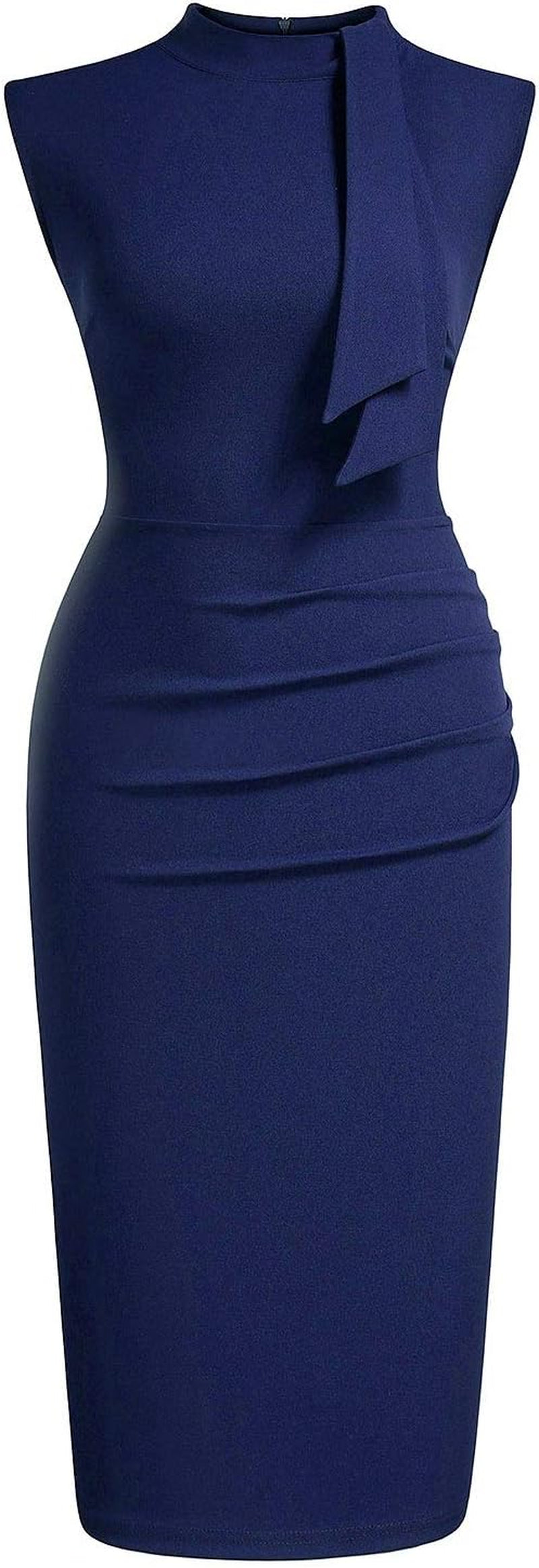 Miusol Women'S Retro 1950S Style Half Collar Ruffle Cocktail Pencil Dress