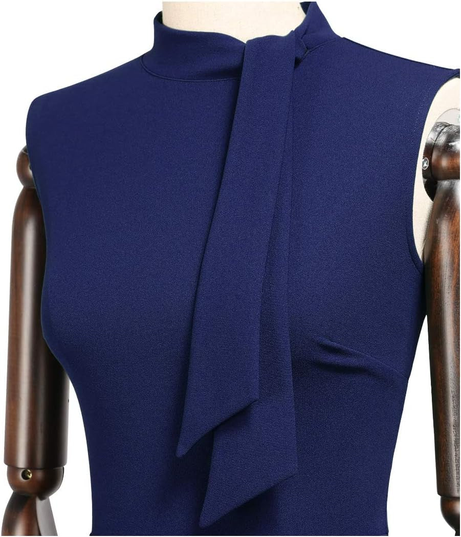Miusol Women'S Retro 1950S Style Half Collar Ruffle Cocktail Pencil Dress